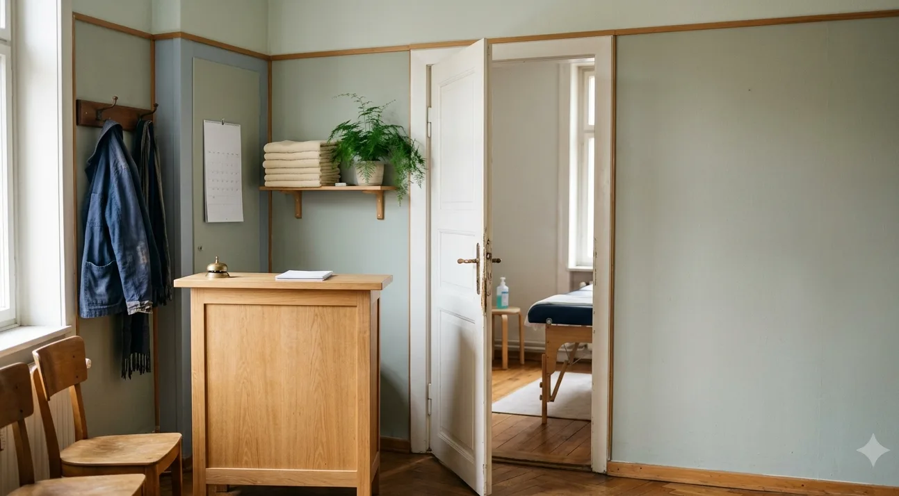 Empfangstresen einer Physiotherapiepraxis